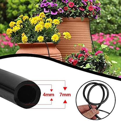 Hourleey Blank 200 FT Distribution Tubing Irrigation Drip Hose, 1/4 Inch Drip Line