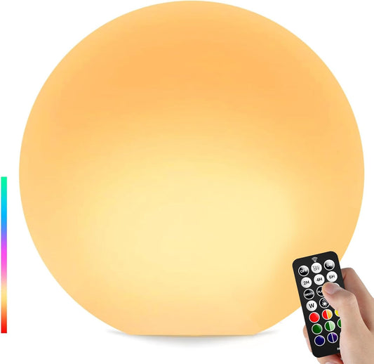 LOFTEK Pool LED Light Ball - 12-inch Sphere Lamp Rechargeable - 16 RGB Cool Lamp for Bedroom