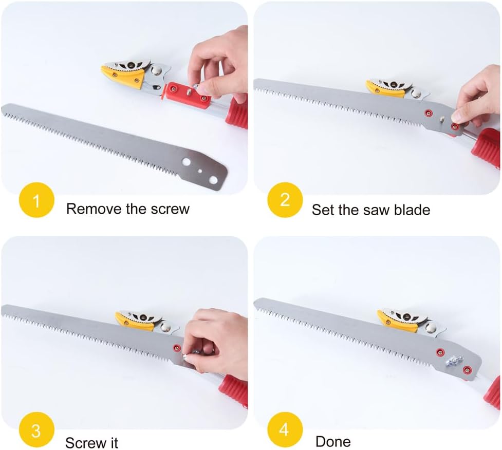 Tree Pruner with Telescoping Pole, 3.9-7.2 ft Extendable Reach, Branch Trimmer (Silver, 3.9~7.2 Ft)