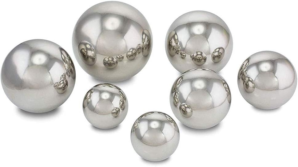 12 inch Diameter Gazing Ball,Silver Stainless Steel Polished Reflective Smooth Garden Sphere Globe Mirror,Colorful and Shiny Addition to Any Garden or Home