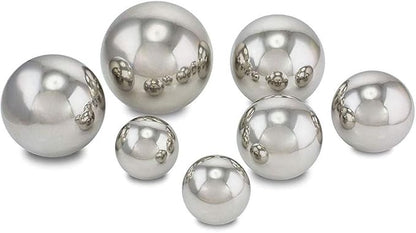 14 inch Diameter Gazing Ball,Silver Stainless Steel Polished Reflective Smooth Garden Sphere Globe Mirror,Colorful and Shiny Addition to Any Garden or Home