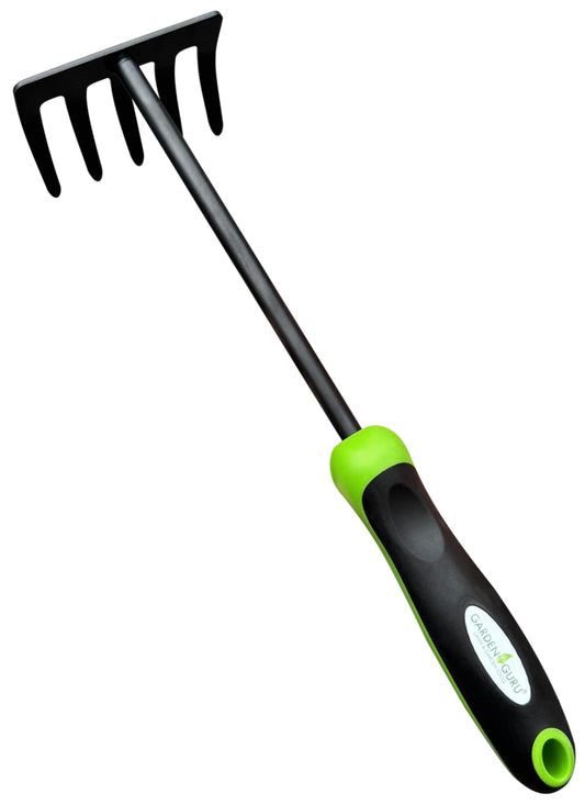 Garden Guru Hand Rake Cultivator Tiller Tool – Strong Carbon Steel for Ultimate Strength - Rust