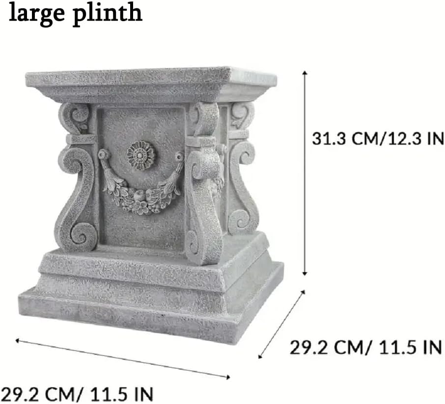 Outdoor Pedestal Stand for Garden Decor - ClassicalL Plinth Pedestal Stand for Statues, Decorative Garden Pedestals and Statue Stand, 11.5"(L) x 12"(H) x 11.5"(W)