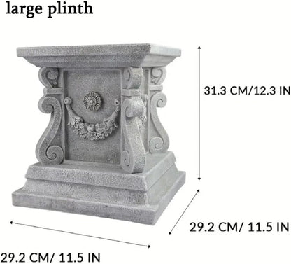 Outdoor Pedestal Stand for Garden Decor - ClassicalL Plinth Pedestal Stand for Statues, Decorative Garden Pedestals and Statue Stand, 11.5"(L) x 12"(H) x 11.5"(W)
