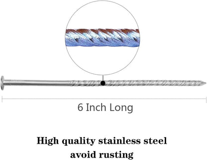 70 Pcs 6-Inch Artificial Turf Stakes, Stainless Steel Spiral Landscape Spikes, Landscape Edging Anchoring Spikes for Paver Edging, Weed Barrier, Artificial Turf Stake, Tent Stakes