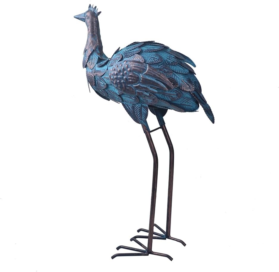Ostrich Statue Metal Retro Style Ostrich Sculpture Garden Decoration Metal Yard Art for Patio Lawn Backyard Outdoor Indoor Decoration