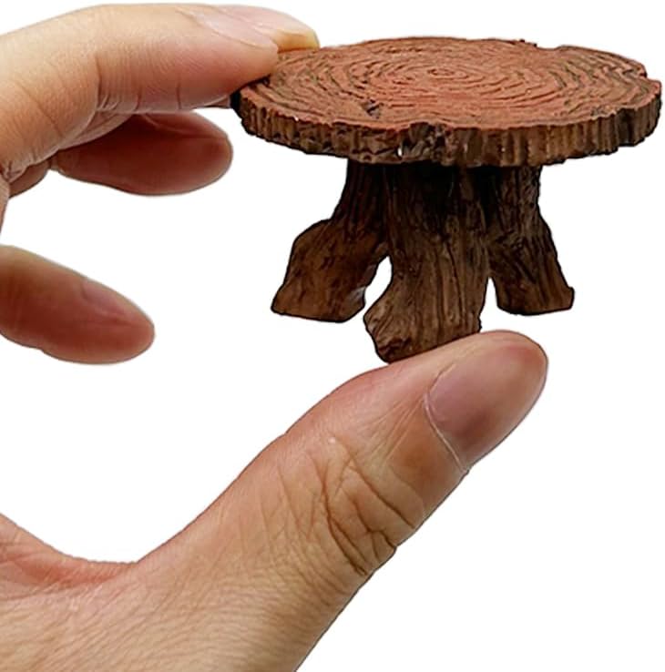 Smoothedo-Pets Small Polyresin Miniature Garden Figurines Accessories/Supplies/Fairy Garden Animals for Fairy Garden/Bonsai Craft Decor (Cat/Table Set)