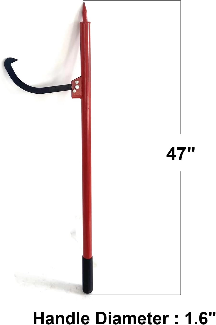 Log Peavey Steel Handle Log Peavey Tool - Logger Peavy Hook Log Roller Tool, max 19 Inch Opening Felling Log Roller Tool (47")
