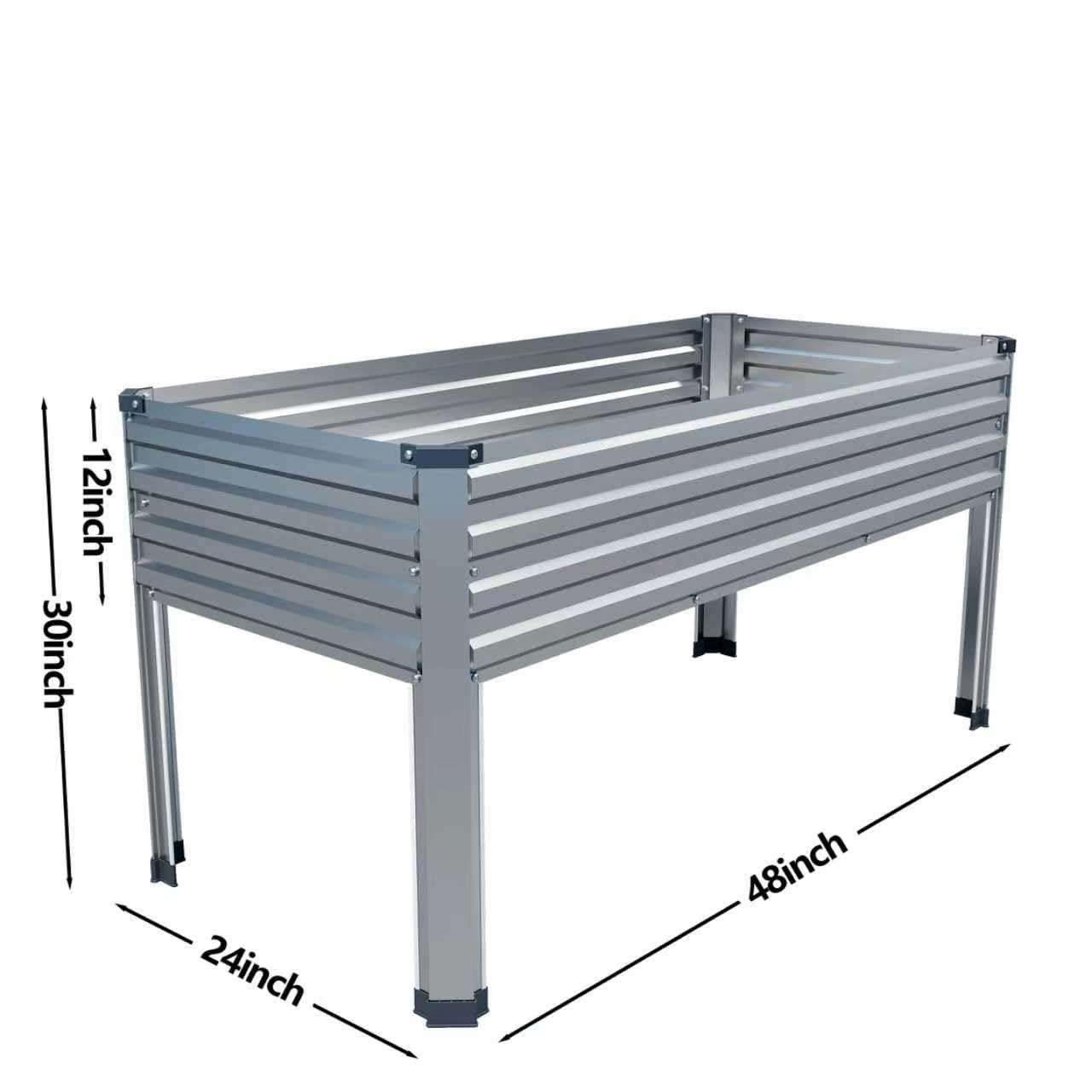 DIIYIV Galvanized Raised Garden Bed with Legs,2PCS 48×24×30in Elevated Planter Box for