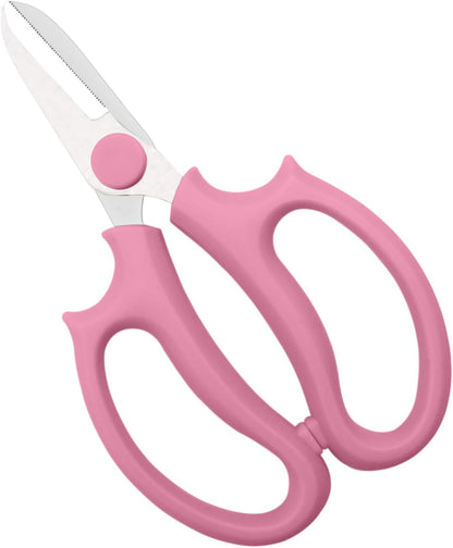 Pink Flower Scissors, Thickened Stainless Steel Floral Pruning Snips – Sharp Garden Clippers for Fresh Flowers, Flower Arrangement Supplies, DIY Floral Cutting Scissor (1 PCS Pink)