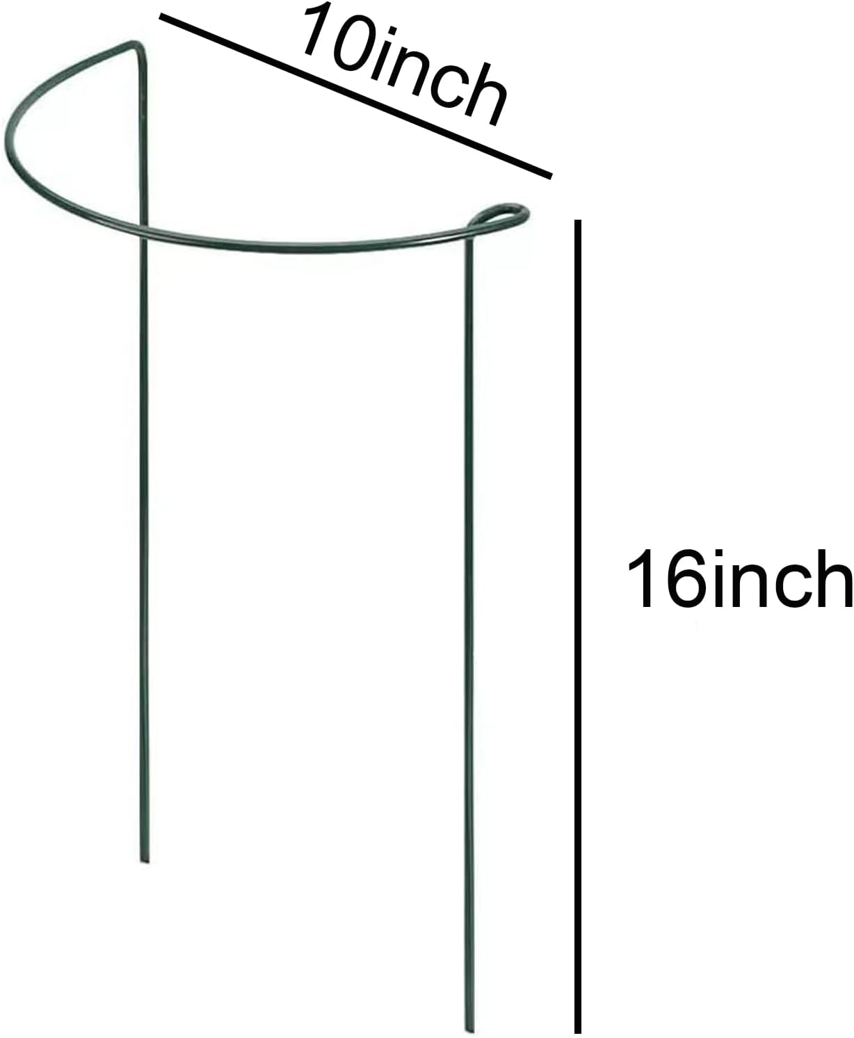 Plant Support Stakes,10Pack Metal Garden Plant Stake,Green Plant Support Ring Cage for Tomato,Rose,Flowers (10)