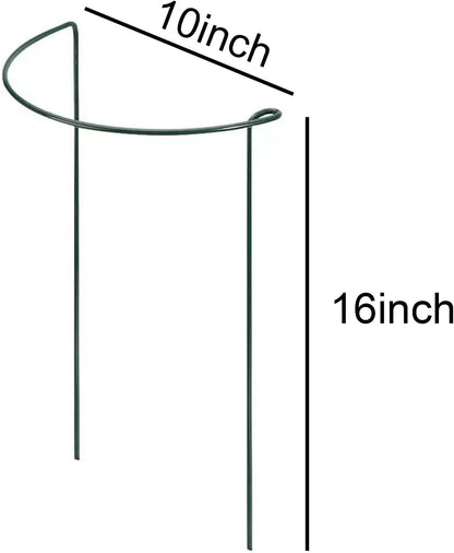 Plant Support Stakes,10Pack Metal Garden Plant Stake,Green Plant Support Ring Cage for Tomato,Rose,Flowers (10)