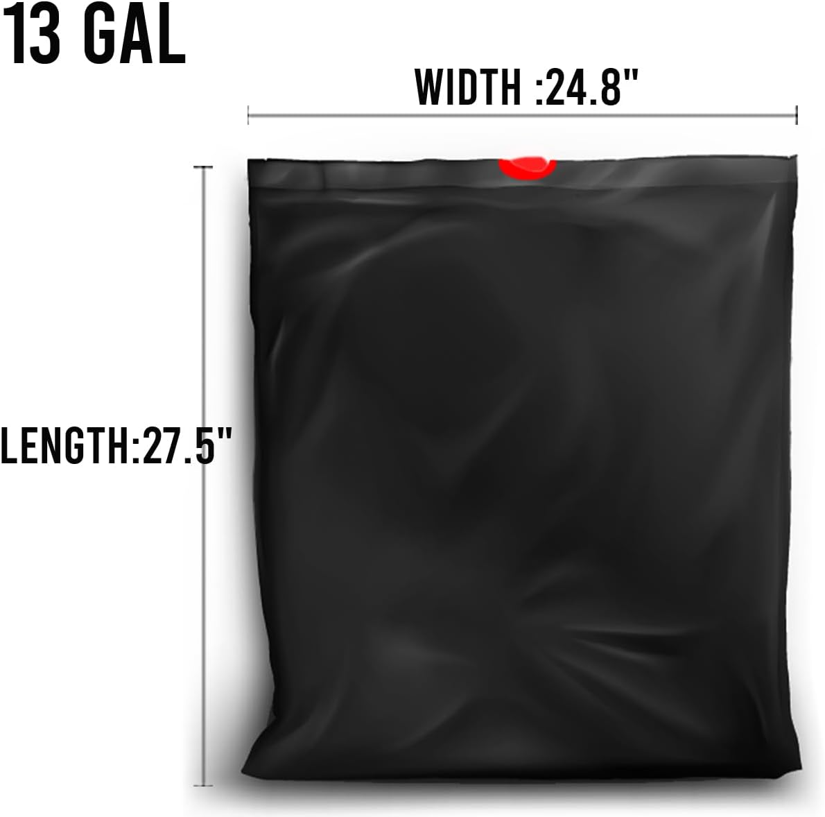 13 Gallon Trash Bags Drawstring, 100 Count Bulk, Black & Unscented Garbage Bags, Multi-purpose Tall Kitchen Trash Bags Can Liners for Business Home Commercial and Industrial