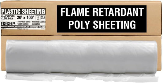Aluf Plastics 6 MIL Thick Extra Strong Heavy Duty Fire Retardant Clear All Purpose Vapor and