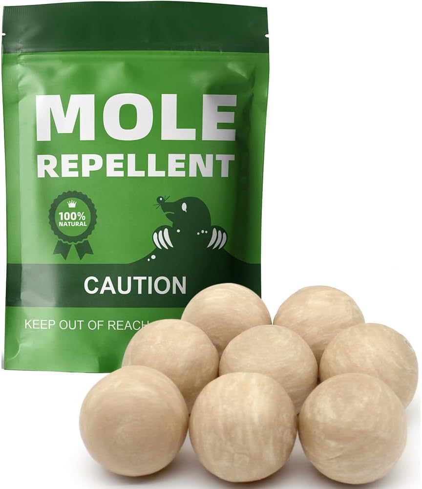 Mole Repellent Outdoor,Vole Repellent for Lawn,Yard,Pet and People Safe Gopher Repellant,Natural Ingredients Groundhog Repellent,Convenient to apply-8P