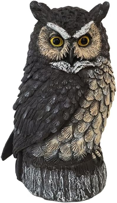 Solar Powered Owl Garden Statue Outdoor Decoration with Solar Lights Sculpture for Porch Patio Lawn and Yard Decoration Christmas Housewarming Gift for Mom
