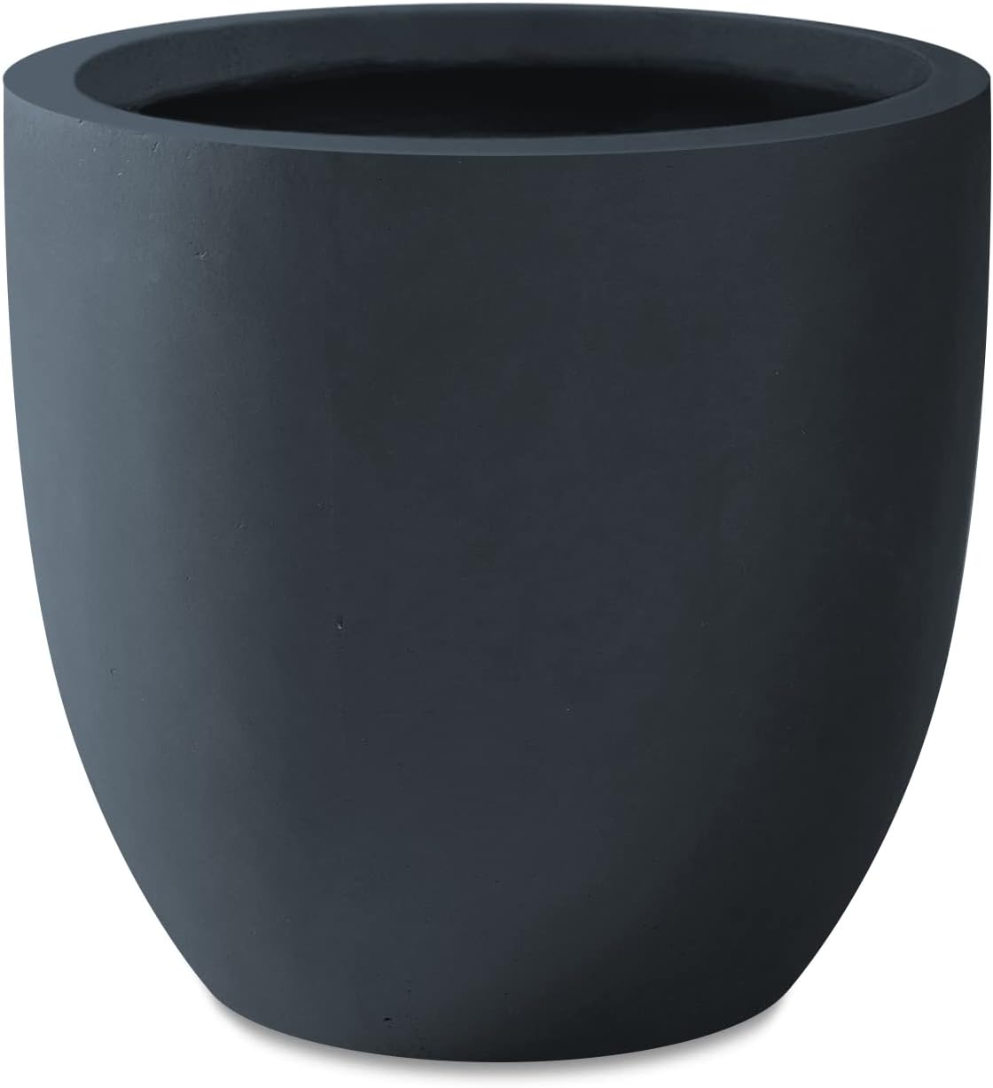 Kante 13.4" Dia Round Concrete Planter, Large Outdoor Modern Indoor Decorative Plant Pots with Drainage Hole and Rubber Plug for Home and Garden, Charcoal