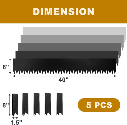 5 Pack - 40'' L x 6'' H Steel Landscape Edging Border Edging for Landscaping Metal Garden Edging Lawn Edging No dig Hammer in Edging for Gravel Yard Pathway(16.7FT Total Length)