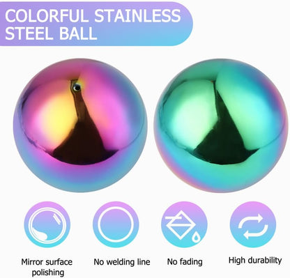 BESPORTBLE 4.68 Inch Stainless Steel Gazing Ball Hollow Mirror Polished Decorative Sphere for Home Garden Patio Lawn Indoor Outdoor