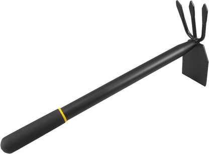 Yardwe Hoe and Cultivator, Garden Rake Hand Tiller Tool Heavy Duty Cultivator Hoe for loosening Soil Weeding Digging Flower Planting Garden Farming Agriculture Tool