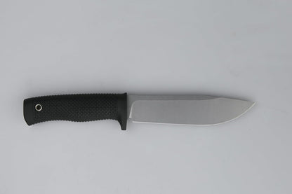 Tactical Fixed Blade Knife, 5.87 inch Blade, 4.65 inch Kray-Ex Handle, Stonewashed 420 Stainless Steel, with Secure-Ex Sheath for Outdoor Camping Hunting Survival (B-Silver)