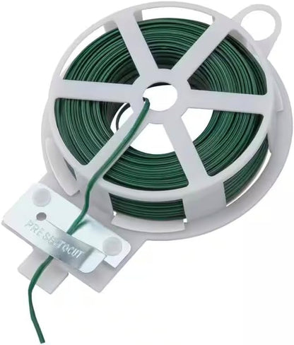 Rocky Mountain Goods Twist Ties for Plants with Cutter - Green Garden Twist Ties for Outdoor/Indoor Plants, Climbing Plants - 100 Feet Cut to Custom Length - Soft But Strong Support for Delicate