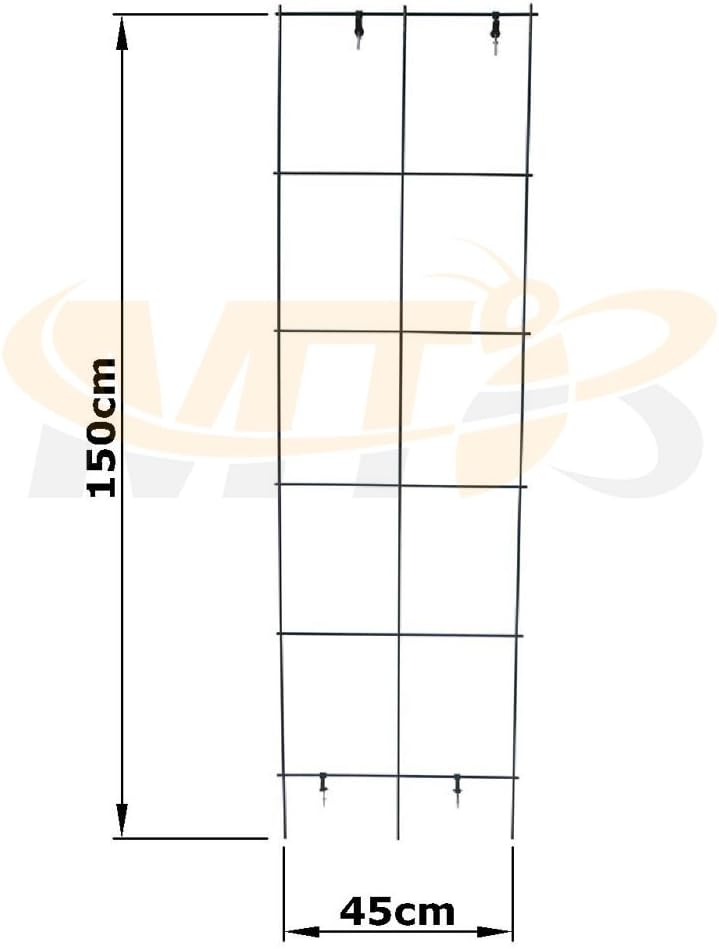 Green PVC Pot Trellis 57''x17.7 Metal Plant Stakes Climbing Plants Pack of 2
