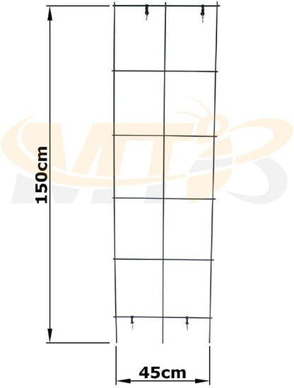 Green PVC Pot Trellis 57''x17.7 Metal Plant Stakes Climbing Plants Pack of 2