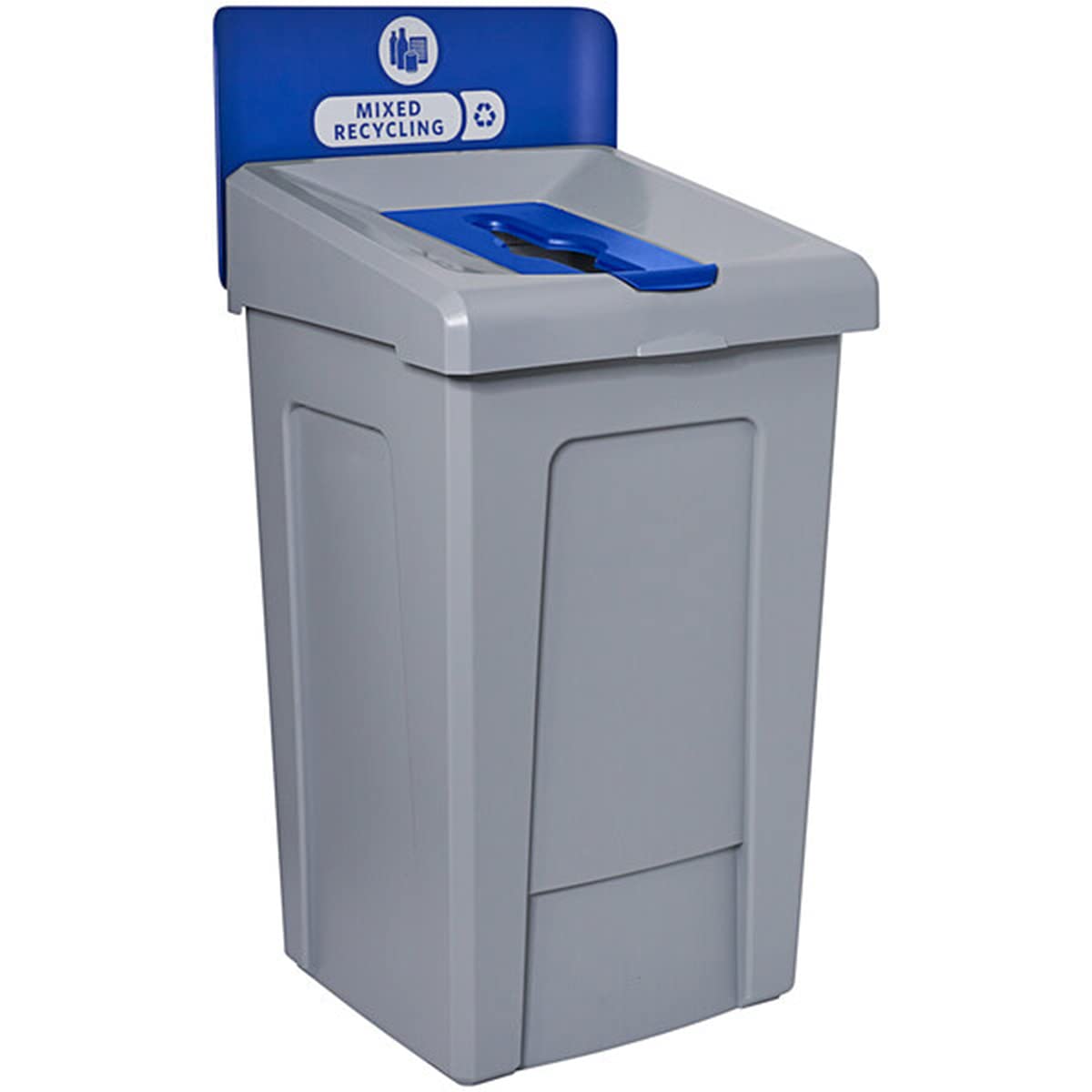 Stager Direct, 33 Gallon Mixed Recycling Station with Lid, Recycle Bin, Exterior Trash Can, Recycling Station Kit, Heavy Duty Premium Plastic, Perfect for Kitchen, Office, Garden, Garage, (N.4)