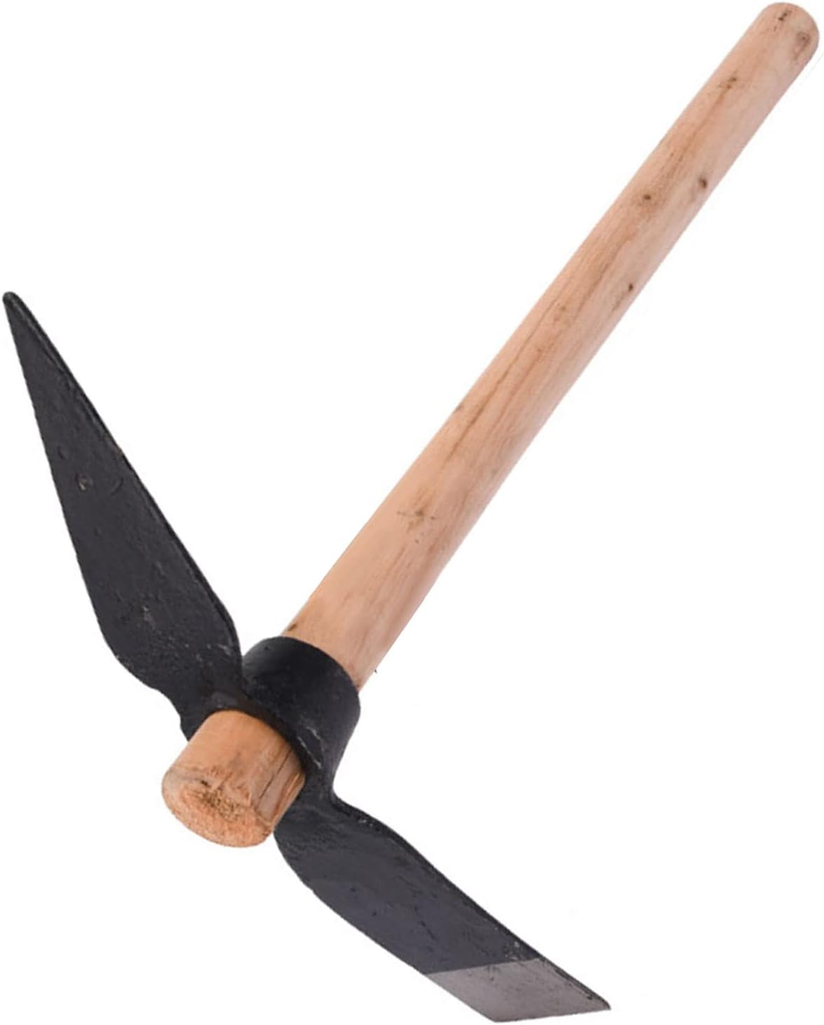 Garden Pick Mattock Multipurpose Hand Tool for Digging Weeding Seeding Turning Soil Mining High Carbon Steel Durable Lightweight Wood Handle Gardening Tool