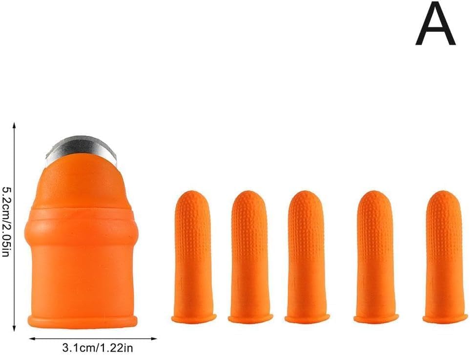 Orange Silicone Thumb Cutter Set, Separator Finger Plant Fruit Picking Tool,Fruit and Vegetable Picking Potted Plants Trim Silicone Thumb Tool for Strawberry Vegetables Garden Plants Gardening Aprons