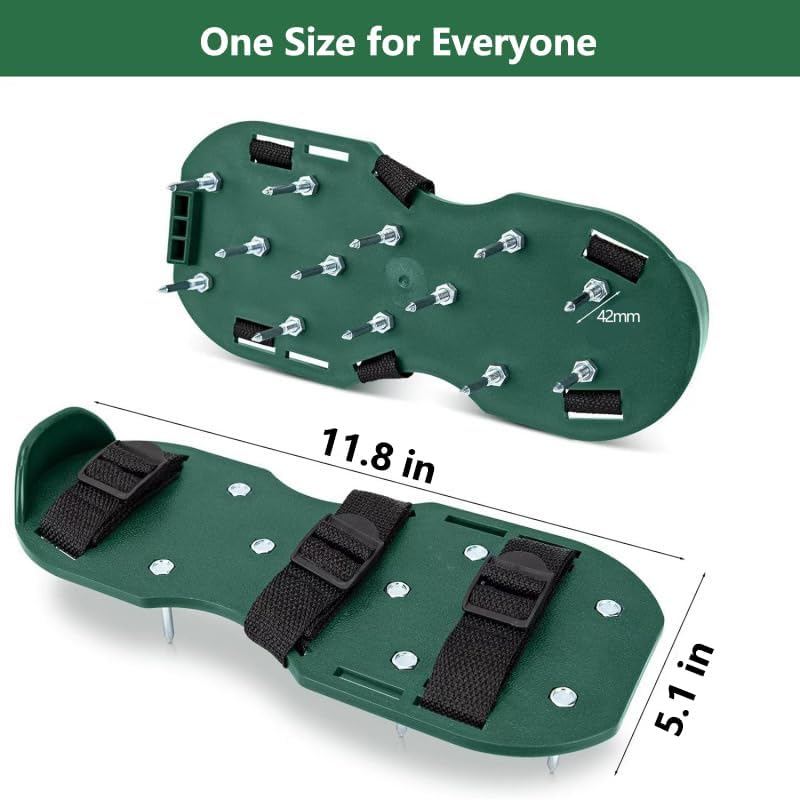 Aerator Shoes with Adjustable Strap,Heavy Duty Spikes for Grass Aerating Patio Garden,Fully Assembled Aerating Shoes for Yard Patio Lawn Garden
