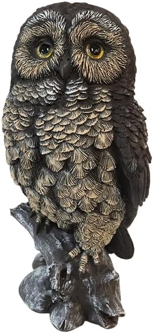 Solar Owl Garden Statues Outdoor Decor Resin with Solar Lights Sculpture for Porch Patio Lawn Yard Decorations Christmas Housewarming Gifts for Women Mom