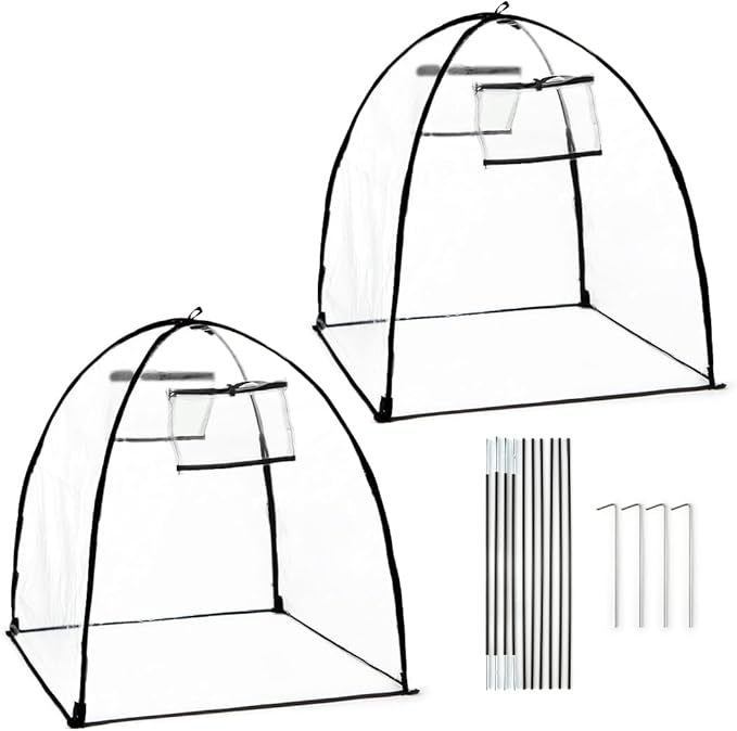 Plant Covers Freeze Protection, Outdoor Garden Frost Cover, Plant Covers from Animals, garden cloches for plants, Reusable Shrub Small Greenhouse, Potted Fruit Pest Protector Large(Transparent,2-Pack)