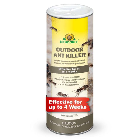 Neudorff Outdoor Ant Killer, Ant Bait Granules 1 lbs Treats up to 2,000 sq. ft. & Lasts up to 4 Weeks, Home Perimeter Treatment for Organic Gardening, Insect Bait Attracts and Kills (1 lb)