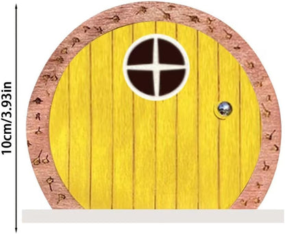 Yellow Archway Mini Fairy Garden Door for Tree, 3D Miniature Fairy Door for Fairytale Tiny House Doors, Bonsai Terrarium Micro Landscape Decoration Accessories Garden Miniatures