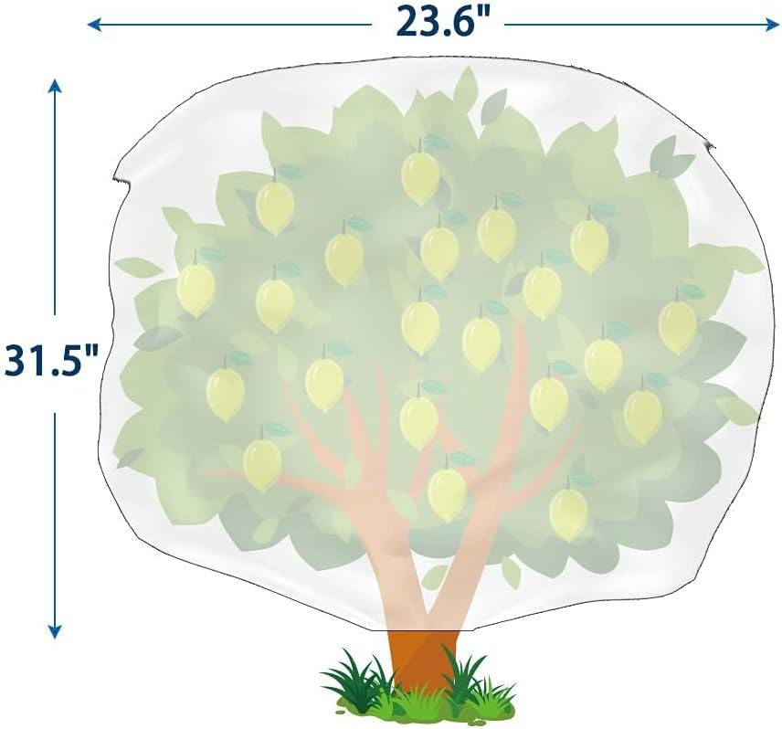 Homimp Plant Covers Freeze Protection, 4 Pack Frost Covers with Zipper Drawstring (23.6" x 31.5") Plant Protection Cover Bags for Outdoor Winter Frost Cold Weather Shrubs Trees Jacket Covers(Green)