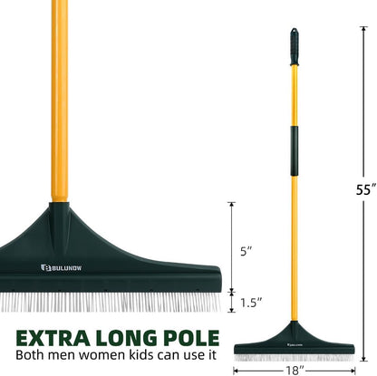 Artificial Turf Rake, 55" Long Whole-Piece Pole No Broke Design - Garden Hand Broom Rake for Easy Quick Remove Leaves, Debris, Shrubs, Pet Hairs.. from Turf, Lawn, Synthetic Grass, Carpet