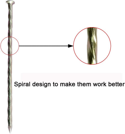 Metal Turf Stakes 200 Pcs 6-Inch Landscape Stakes, Spiral Galvanized Landscape Spikes, Garden Nails for Artificial Turf, Paver Edging, Weed Barrier, Lawn Edging，Carpentry and More