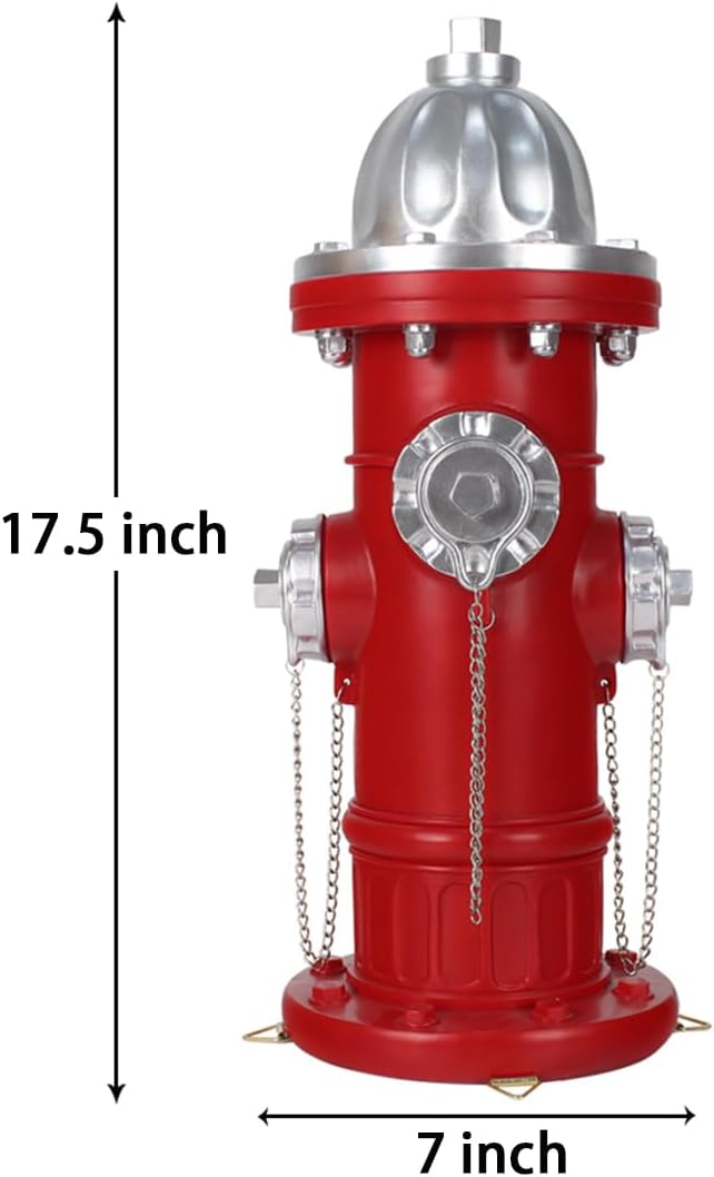 Dog Fire Hydrant Pee Post Statue with 4 Stakes, Fake Fire Hydrant for Dogs to Pee On Puppy Pee Post Training Tool Yard Garden Indoor Lawn Ornament Outdoor Statue (17.5 * 7.3 inch)
