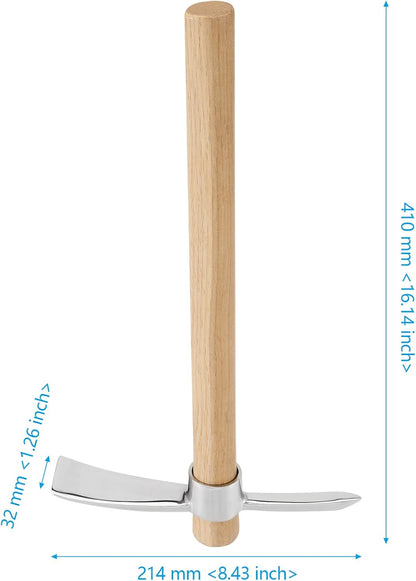 2 Pack 16 Inch Garden Pick Axe, Stainless Steel Hoe with Hardwood Handle, Pick Mattock Hoe, Mattock Cutter for Weeding, Digging, Landscaping, Loosening Soil