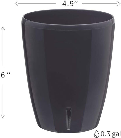 Santino 4.9 Inch ORCHIDEA Self Watering Pots for Orchids in Anthracite (Set of 3) - Decorative Wicking Planter with w/Great Aerification, Drainage and Water Level Indicator