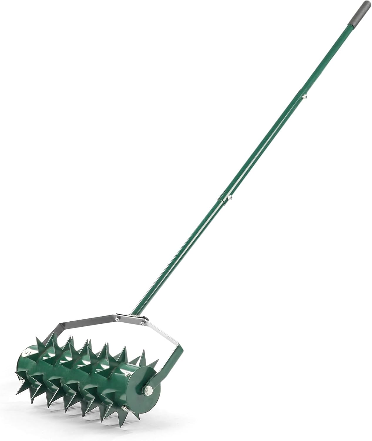 Outvita 60’’ Rolling Lawn Aerator, Heavy Duty Manual Aerator Lawn Tool for Garden Yard Patio with W-Shaped Blades ＆ 49" Handle (Green)