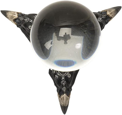 Pacific Giftware Raven Skulls and Crystal Ball Figurine, 5.5-inch Length, Cold Cast Resin, Table Decoration