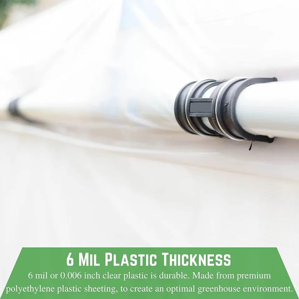 Farm Plastic Supply 4 Year Clear 6 mil Greenhouse Plastic Sheeting - Clear Greenhouse Plastic Sheeting, Polyethylene, Transparent Film (16' x 100')