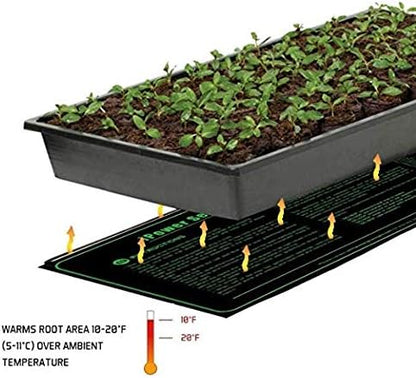 iPower GLHTMTSX2-A 2-Pack 10" x 20.5" Durable Waterproof Seedling Heat Mat Warm Hydroponic Plant Germination Starting Pad, Green