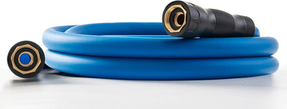 5/8" Female to Female Hot/Cold Water Leader Hose 5ft, -50℉ to 190℉ Flexible,Burst 600 Psi 3/4" Brass Fittings with Swivel Grip Handle for Outdoor,Yard, Farm, Blue
