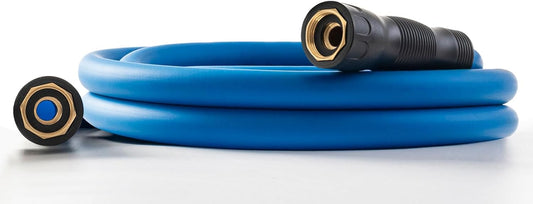 5/8" Female to Female Hot/Cold Water Leader Hose 10ft, -50℉ to 190℉ Flexible,Burst 600 Psi 3/4" Brass Fittings with Swivel Grip Handle for Outdoor,Yard, Farm, Blue