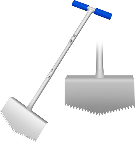 Edger Lawn Tool with T-Grip & Saw-Tooth, Manual Lawn Edger Tool Edging Shovel, Lawn Edger for Grass, Garden, Yard, Landscaping, Sidewalk or Cable Burying, Steel Long Handled, 39in (A)