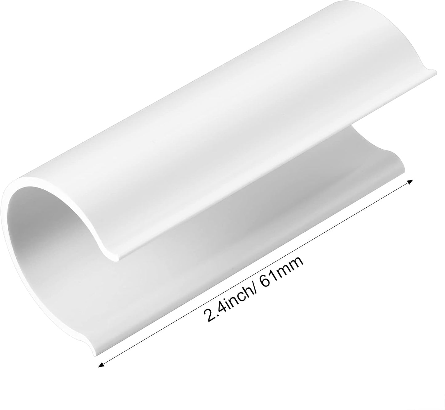 Jetec 128 Pieces PVC Pipe Clips Covers 2.4 Inches Long Greenhouse Clamps for Netting for Greenhouses Garden Shelters Bird Protection(For 1/2 Inch PVC Pipe,White)